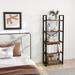 17 Stories Aafia Industrial Style 5-Tier Metal Etagere Bookcase w/ Wood Board in Brown | 62.5 H x 23.62 W x 11.8 D in | Wayfair