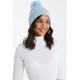 Quiz Womens Light Blue Knitted Faux Fur Pom Hat - One Size