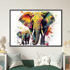 Watercolor Elephant Family Mom and Baby Framed Wall Art | Ready to Hang | Great Home Decor Gift, Nursery Wall Art, Family Prints
