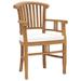 Aibecy Patio Chairs 2 pcs with Cream White Cushions Solid Teak Wood