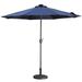 Clihome 9-Ft Outdoor 32 LED Solar Market Umbrella with Tilt & Crank(Without Stand) Navy Blue