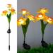 solacol Solar Flowers Lights Outdoor Garden Waterproof Solar Powered Flower Stake Led Lights 3 Head Outdoor Daffodil Garden Lights Decorative Stake Lights for Garden Yard