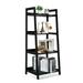 Fionafurn 4-Tier Ladder Shelves Plant Stand Utility Free Standing Industrial Style Bookcase Black