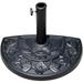 JIARUI Half Round Resin Umbrella Base for Half Patio Umbrella Black