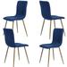 Dining Chairs Set of 4 Modern Kitchen Chairs with Metal Legs Blue Fabric Upholstered Dining Room Chairs for Kitchen Bedroom Restaurant Offices Outdoor