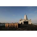 Sailors aboard the amphibious transport dock ship USS San Diego (LPD 22) stand in formation le - Laminated Poster Print - 12 Inch by 18 Inch with Bright Colors and Vivid Imagery