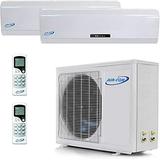 2 Zone Mini Split 18000 24000 Ductless Air Conditioner Pre-Charged Dual Zone Mini Split USA Parts & Awesome Support