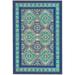 Saphir Callo Modern Diamond Blue/Green/Ivory 5 -3 x 7 -6 Area Rug