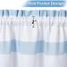 HA-EMORE Kitchen Curtain Valance Grey Weave Textured Valance Curtains for Windows Yarn Dyed Striped Pattern Curtain Valance for Bathroom Rod Pocket Cafe Curtains