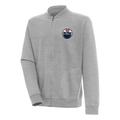 Men's Antigua Heather Gray Edmonton Oilers Victory Full-Zip Jacket