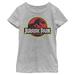 Girls Youth Heather Gray Jurassic Park T-Shirt