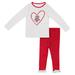 Girls Toddler Colosseum White/Red Wisconsin Badgers Onstage Long Sleeve T-Shirt & Leggings Set