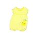 Carter's Short Sleeve Outfit: Yellow Print Tops - Kids Girl's Size 6