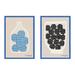 Joss & Main Naiely Balls & Hexagons Framed 2 Pieces Print Paper in Black/Blue/White | 20 H x 14 W x 1.25 D in | Wayfair