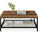 17 Stories Shaunda 4 Legs Coffee Table w/ Storage Wood/Metal in Brown | 17 H x 44 W x 22 D in | Wayfair 5CAF2D54C2C7474A81F664ECF76B0F9E