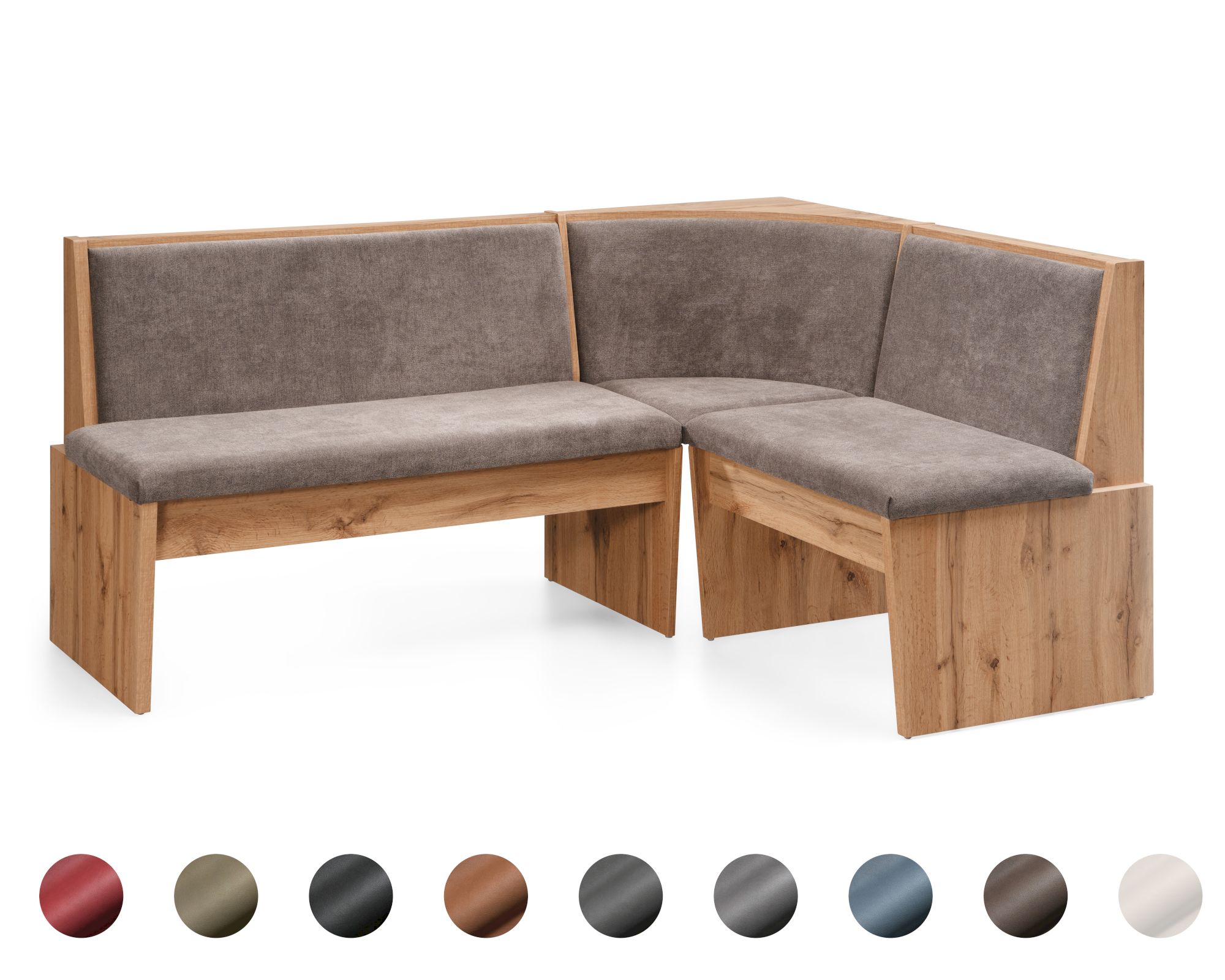 Schösswender »Inka« Eckbank 157x197 cm / Gavin 202 rot / offen / Rundecke / Appalachian Oak Dekor Image