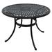 42 Inch Round Patio Bistro Table Aluminum Outdoor Garden Coffee Table with Hollow Desktop for Outdoor Yard Black