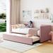 Twin Size Upholstered Daybed with Pop up Trundle & Wood Slat Support