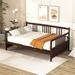 Versatile Full Size Daybed with Support Legs and Wood Slat, Wooden Daybed Frame for Bedroom Living Room, Espresso