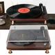 Wireless Record Player 3 Speed Turntable Record Player Vintage Vinyl Record Player Record Player 3 Speed Stereo Speaker Vintage Wireless Turntable Phonograph With Dust Cover