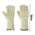1 Pair Heat Resistant Gloves Long Heatproof Oven Mitts Cooking Kitchen BBQ White