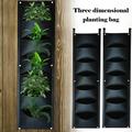 7 Pockets Hanging Planter Bags Hanging Vertical Wall Mounted Plant Planting Grow Bags Fabric Raised Garden Bed Rectangle Breathable Planting Container Growth Bag Wall Planter Growth Bags 2pcs