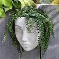 Face Planters Pots Head Planters for Outdoor Plants Ceramic Flower Vase for Decor Resin Human Face Wall Mounted Outdoor Garden Wall Decoration Planter