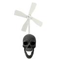 Biplut Skull Windmill Garden Skull Decor Halloween Metal Wind Skull Whirligig Decoration Wind Spinner Halloween Metal Decoration Windmill Yard Lawn Ornament (Black)