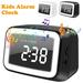 Gpoty Alarm Clock with 4 Levels Dimmable Night Light Bluetooth Speaker USB Rechargeable Digital Clocks Kids Alarms Snooze Timer Portable Kids Alarm Clock for Bedside Bedroom White