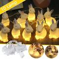 solacol White String Lights Outdoor Easter Bunny Led Light String Broken Cracked Small Lantern White Rabbit Light with String Light White String Lights Indoor Led String Lights Outdoor