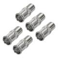 Uxcell Quick Coaxial Connector Coax Coupler F Male to F Female Push on Adapter 75 Ohm Waterproof TV Coaxial Cable 5pcs