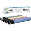 MADE IN USA TONER Compatible Replacement for use in Konica Minolta TN221K TN221C TN221M TN221Y bizhub C227 C287 Black Cyan Yellow Magenta 4-Pack