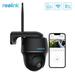 Reolink 2K Pan Tilt 2.4/5GHz WIFI Outdoor Security Battery-Powered Camera Smart Person/Vehicle Detect 2-way Audio Night Vision PIR Motion Support Google Assistant - Argus Series Black Cam