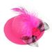 Adjustable Stylish Show Costum Duck Elastic Strap Cap for Hens Pets Supplies Chicken Hats Feather Top Hat ROSE RED