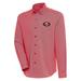 Men's Antigua Scarlet/White San Francisco 49ers Compression Tri-Blend Long Sleeve Button-Down Shirt