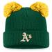 Women's Fanatics Branded Green/Gold Oakland Athletics Double Pom Cuffed Knit Hat