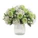 Karoro 4 Bunches Green Peony Artificial Flowers for Decoration Faux Rose Fake Bouquet Silk Arrangeme