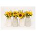 Set of 3 4 or 5 - Painted Distressed Mason Jars - Choose Pint 16 oz or Quart 32 oz Your Choice of Jar Colors Artificial Flowers are Optional Boho Chic Sunflower Centerpieces for Tables Wedding