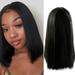 15.7 Inch Black Straight human hair wigs for women Lace Front Wigs for Black Human Hair Glueless Lace Closure Wigs Pre Plucked Brazilian Straight Wig Adult Female Costume Toupees