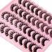 Focipeysa False Lashes Natural Look 20 Pairs Strip Fluffy D Curl Fake Eyelashes Pack 4 Styles Mixed Volume Eye Lashes Multipack