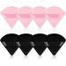 Powder Puffs Triangle Powder Puff Face Soft Setting Makeup Puff for Loose Powder Velour Cosmetic Sponge Beauty Tools for Face Wet Dry Shoulder Strap Design Powder (4 Pcs Black 4PCS Dark Pink)