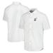 Men's Tommy Bahama White Navy Midshipmen Coconut Point Palm Vista IslandZone Camp Button-Up Shirt