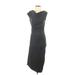 Gilli Casual Dress - Midi Cowl Neck Sleeveless: Gray Print Dresses - Women's Size 2