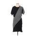 Jon & Anna Casual Dress - Midi: Gray Color Block Dresses - Women's Size Large