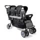 GAGGLE - Compass | 3 Seats Stroller, Triple Buggy, Black | Foldable, Easy to Store - from 6 Months to 4 Years - 5 Point Adjustable Harness | Adjustable Seats | Stroller Sunshade