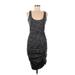 Jessica Simpson Casual Dress - Midi Scoop Neck Sleeveless: Gray Marled Dresses - Women's Size Medium