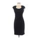 Calvin Klein Casual Dress - Sheath Scoop Neck Short sleeves: Black Print Dresses - Women's Size 4 Petite