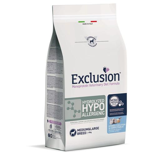 Sparpaket: 2x2kg Exclusion Diet Hydrolyzed Hypoallergenic Medium/Large Fisch Maisstärke...