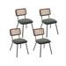 Corrigan Studio® Lashounda Cross Back Side Chair in Black Faux Leather in Green | 30.5 H x 17.25 W x 23.5 D in | Wayfair