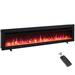 Wrought Studio™ Fawzieh 60" W Electric Fireplace Insert w/ Adjustable Color Flames & Fire Cracking Sound in Black | 13 H x 60 W x 4.7 D in | Wayfair